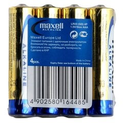 Батарейки Maxell Alkaline, AAA (LR03), 4 шт. цена и информация | Батарейки | pigu.lt