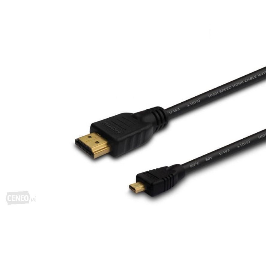 Kabelis Elmak SAVIO CL-39, HDMI AM - micro HDMI DM, 4K x 2K, 1 m kaina ir informacija | Kabeliai ir laidai | pigu.lt