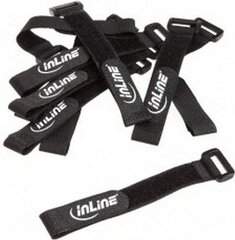 InLine Cable Strips 20x200mm 10 pcs, Black (59945F) kaina ir informacija | Komponentų priedai | pigu.lt