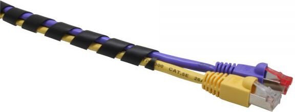 InLine Cable Gland / Spiral Wrapping Band 10m black 25mm (59946R) цена и информация | Komponentų priedai | pigu.lt