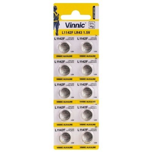 Vinnic G12 / AG12 / L1142 / LR43 / 186 / V12GA / RW84 / D186 / 1.5 V Šarminės baterijos, 10 vnt. цена и информация | Elementai | pigu.lt