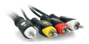 кабель jack 3.5 quad 3 x rca 1.5 м цена и информация | Кабели и провода | pigu.lt