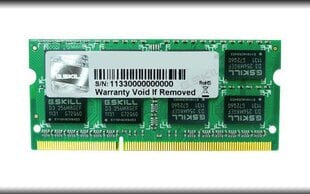 G.Skill DDR3 SODIMM 2x2 ГБ 1600 МГц CL9 (F3-12800CL9D-4GBSQ) цена и информация | Оперативная память (RAM) | pigu.lt