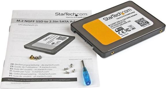StarTech M.2 SSD to 2.5" SATA III Adapter - M.2 Solid State Drive Converter with Protective Housing (SAT2M2NGFF25) kaina ir informacija | Komponentų priedai | pigu.lt