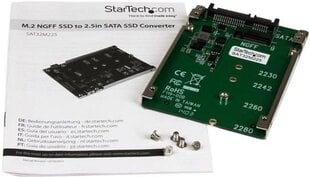 StarTech M.2 SSD to 2.5in SATA Adapter Converter (SAT32M225) цена и информация | Аксессуары для компонентов | pigu.lt