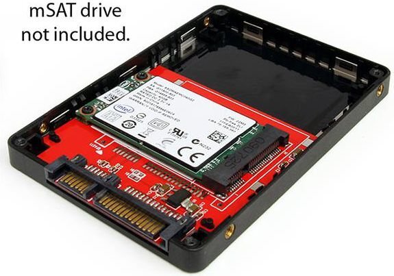 StarTech 2.5" SATA to Mini SATA SSD Adapter Enclosure (SAT2MSAT25) цена и информация | Komponentų priedai | pigu.lt