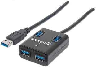 USB-концентратор Manhattan SuperSpeed​​USB-A 3.0, до 5 Гбит / с цена и информация | Адаптеры, USB-разветвители | pigu.lt