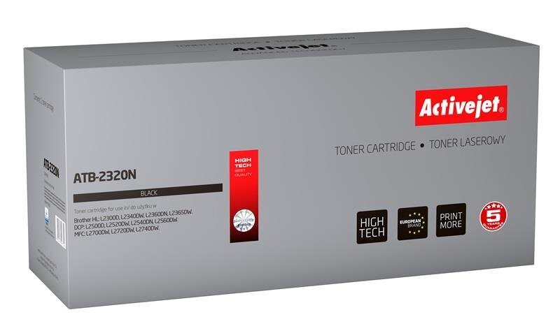 Toneris "Activejet ATB-2320N" (Brother TN-2320) skirtas lazeriniams spausdintuvams, 2600 psl, juoda цена и информация | Kasetės lazeriniams spausdintuvams | pigu.lt