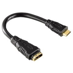 Кабель Hama HDMI, разъем Type C (Mini) - разъем Type A, позолоченные контакты, черный цена и информация | Адаптеры, USB-разветвители | pigu.lt