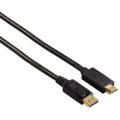 Laidas-adapteris Hama DisplayPort, skirtas monitoriams/televizoriams, Ultra HD, 1.80 m, juodas kaina ir informacija | Kabeliai ir laidai | pigu.lt