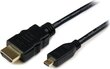 StarTech HDMI/micro HDMI, 0.5 m kaina ir informacija | Kabeliai ir laidai | pigu.lt