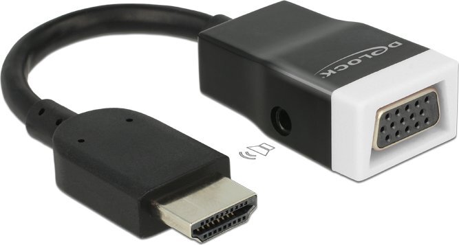 Delock 65587, HDMI-A M/VGA F Audio kaina ir informacija | Kabeliai ir laidai | pigu.lt