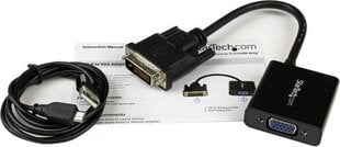 StarTech DVI2VGAE, DVI-D/VGA, 0.19 m kaina ir informacija | Kabeliai ir laidai | pigu.lt