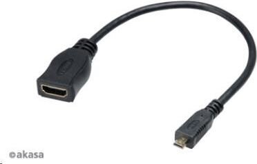 Akasa AK-CBHD09-25BK, HDMI/Micro HDMI, 20 cm цена и информация | Kabeliai ir laidai | pigu.lt