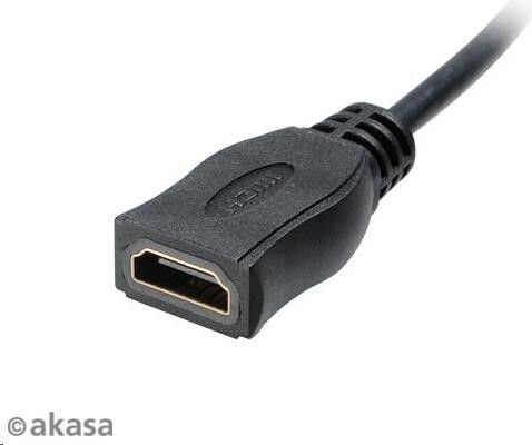 Akasa AK-CBHD09-25BK, HDMI/Micro HDMI, 20 cm цена и информация | Kabeliai ir laidai | pigu.lt