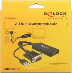 Delock 62668, VGA/HDMI kaina ir informacija | Kabeliai ir laidai | pigu.lt