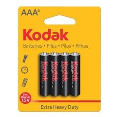 Батарейки Kodak R03-4BB Extra Heavy Duty AAA, 4 шт. цена и информация | Батарейки | pigu.lt