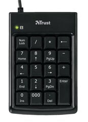 TRUST NUMERIC KEYPAD & USB HUB KP-1200P kaina ir informacija | Klaviatūros | pigu.lt