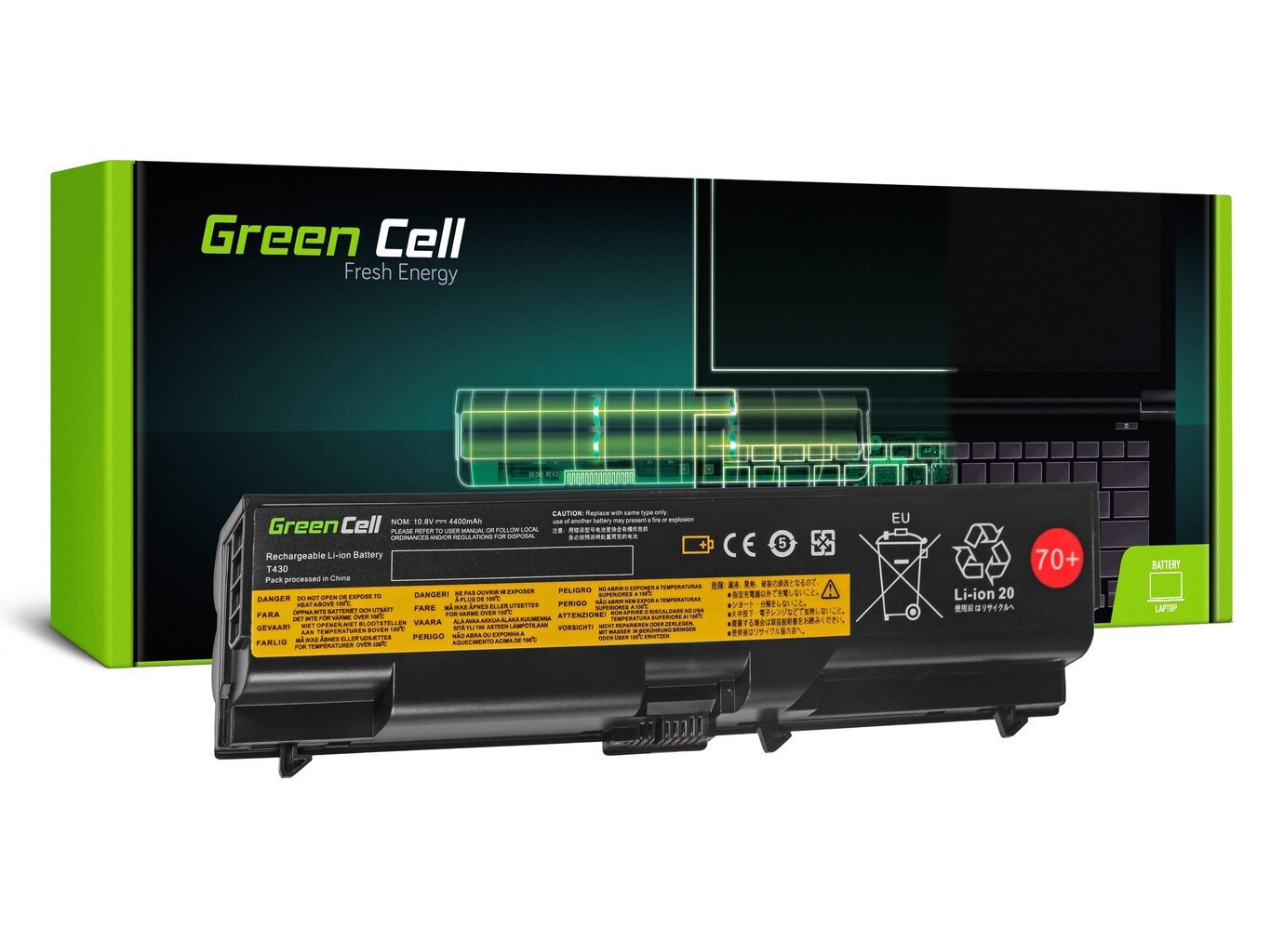 Green Cell Laptop Battery for IBM Lenovo ThinkPad L430 L530 T430 T530 W530 цена и информация | Akumuliatoriai nešiojamiems kompiuteriams | pigu.lt