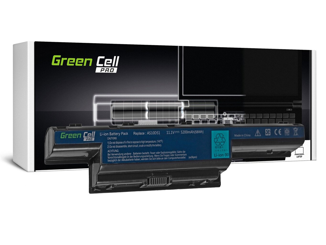 Green Cell PRO Laptop Battery for Acer Aspire 5733 5741 5742 5742G 5750G E1-571 TravelMate 5740 5742 цена и информация | Akumuliatoriai nešiojamiems kompiuteriams | pigu.lt