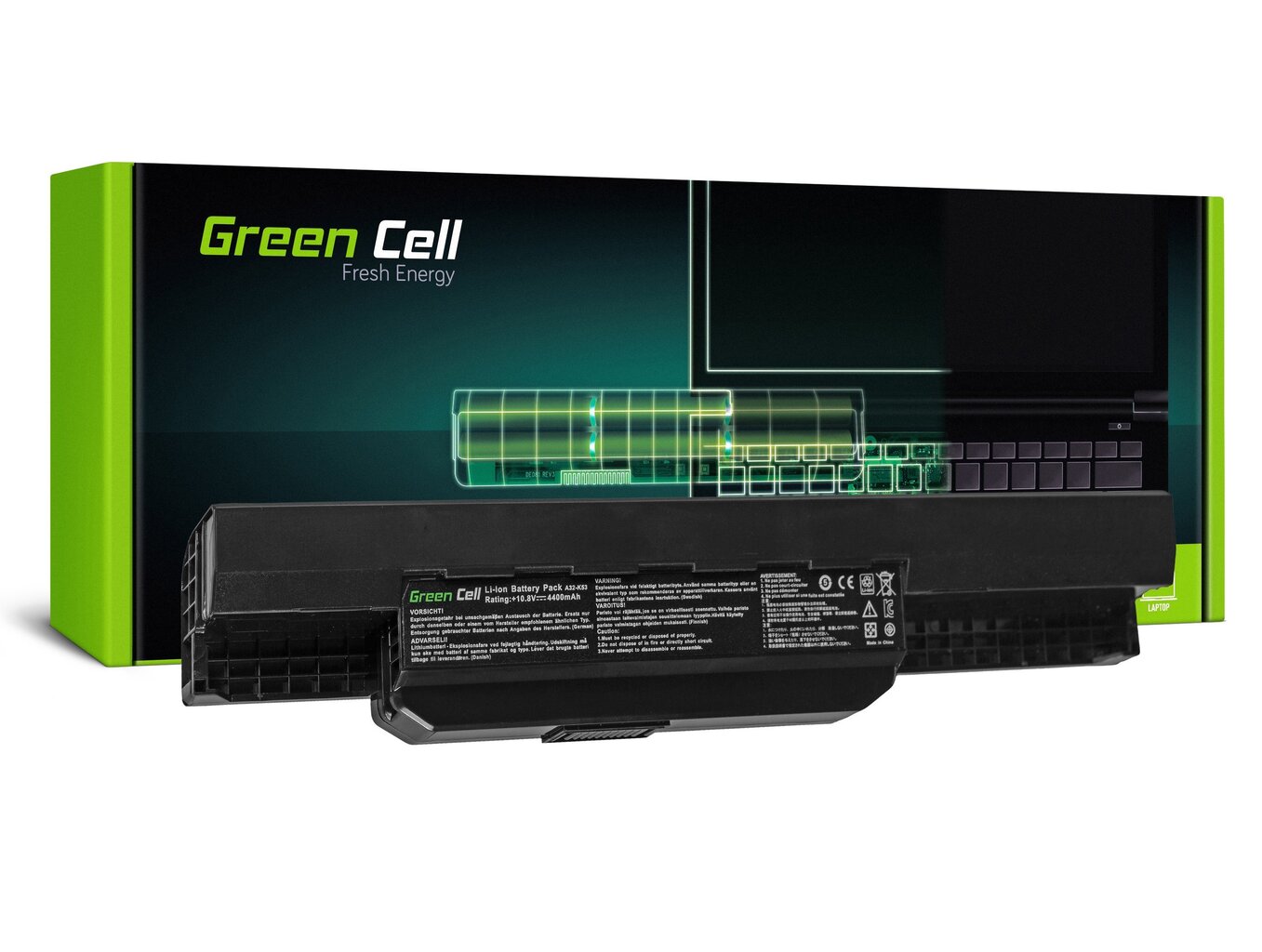 Green Cell Laptop Battery for Asus K53 K53E K53S K53SV X53 X53S X53U X54 X54C X54H цена и информация | Akumuliatoriai nešiojamiems kompiuteriams | pigu.lt