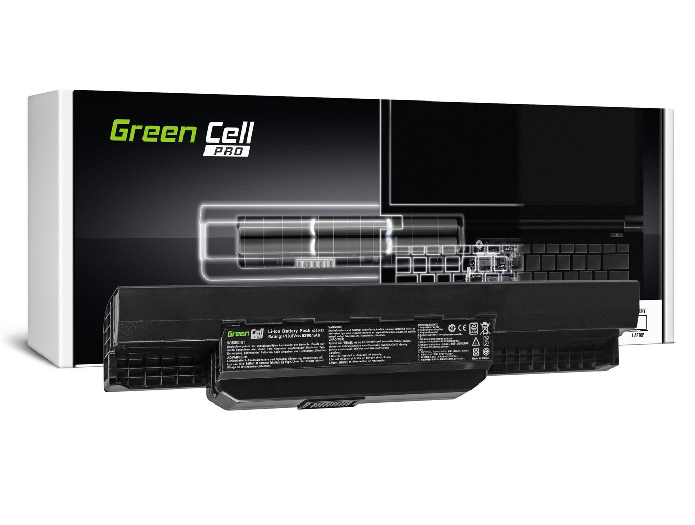 Green Cell PRO Laptop Battery for Asus K53 K53E K53S K53SV X53 X53S X53U X54 X54C X54H kaina ir informacija | Akumuliatoriai nešiojamiems kompiuteriams | pigu.lt