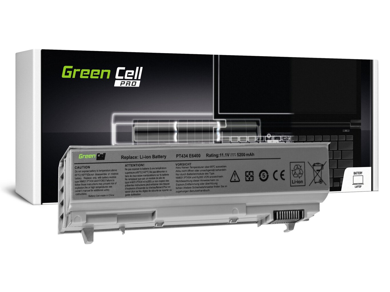 Green Cell Pro Laptop Battery for Dell Latitude E6400 E6410 E6500 E6510 E6400 ATG E6410 ATG Dell Precision M2400 M4400 M4500 kaina ir informacija | Akumuliatoriai nešiojamiems kompiuteriams | pigu.lt