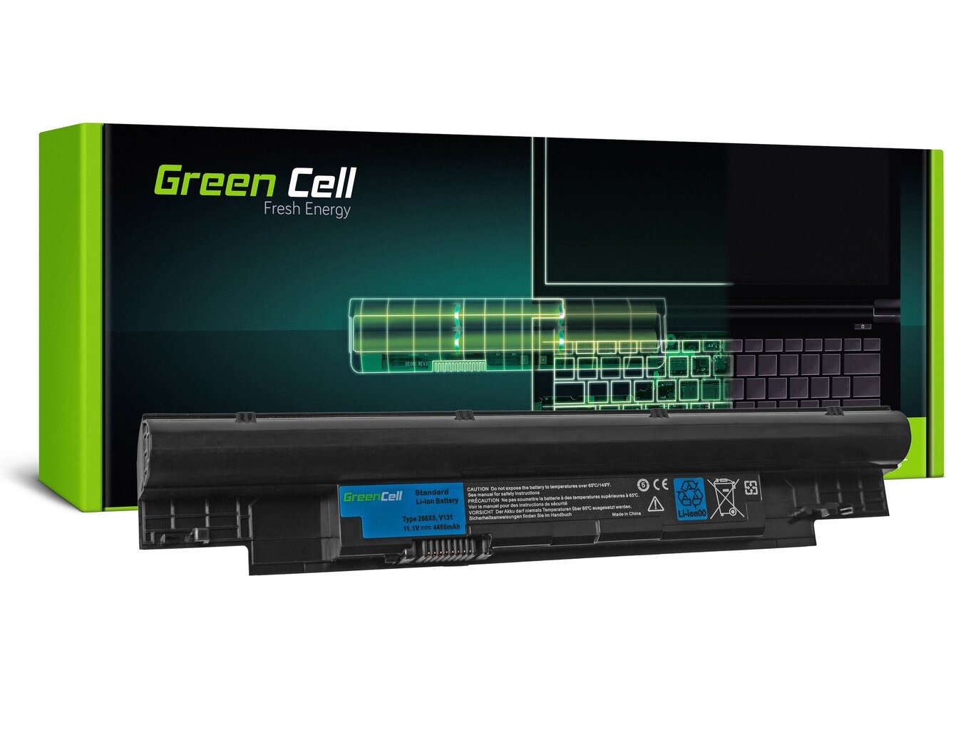 Green Cell Laptop Battery for Dell Vostro V131 V131R V131D Latitude 3330 kaina ir informacija | Akumuliatoriai nešiojamiems kompiuteriams | pigu.lt
