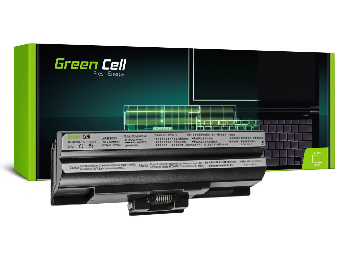 Green Cell Laptop Battery for Sony VAIO VGN-FW PCG-31311M VGN-FW21E цена и информация | Akumuliatoriai nešiojamiems kompiuteriams | pigu.lt