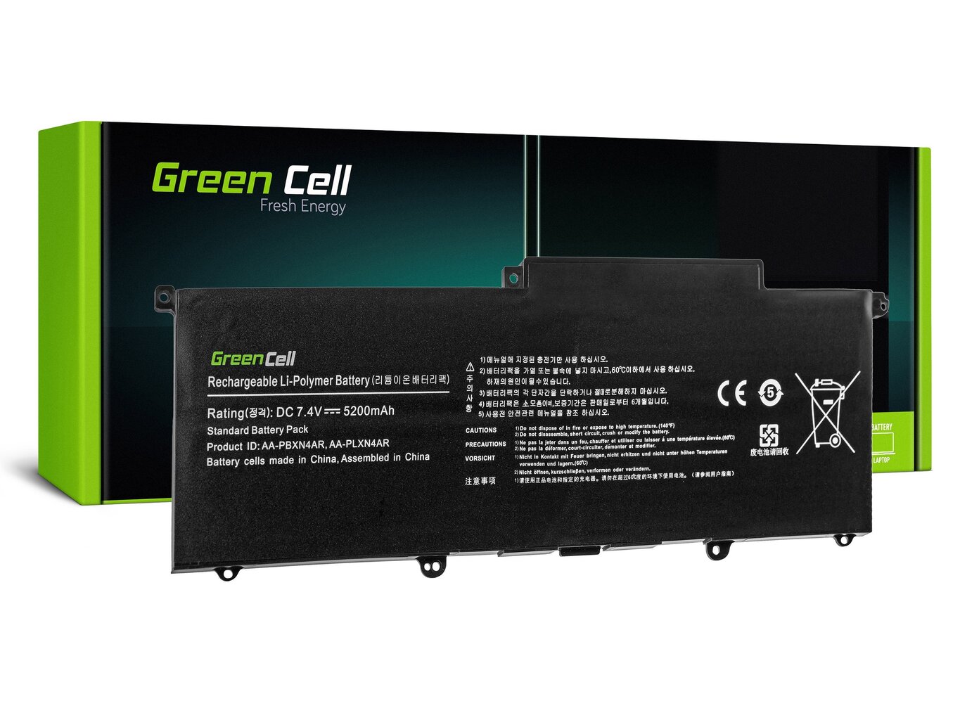Green Cell Laptop Battery for Samsung NP900X3B NP900X3C NP900X3D цена и информация | Akumuliatoriai nešiojamiems kompiuteriams | pigu.lt