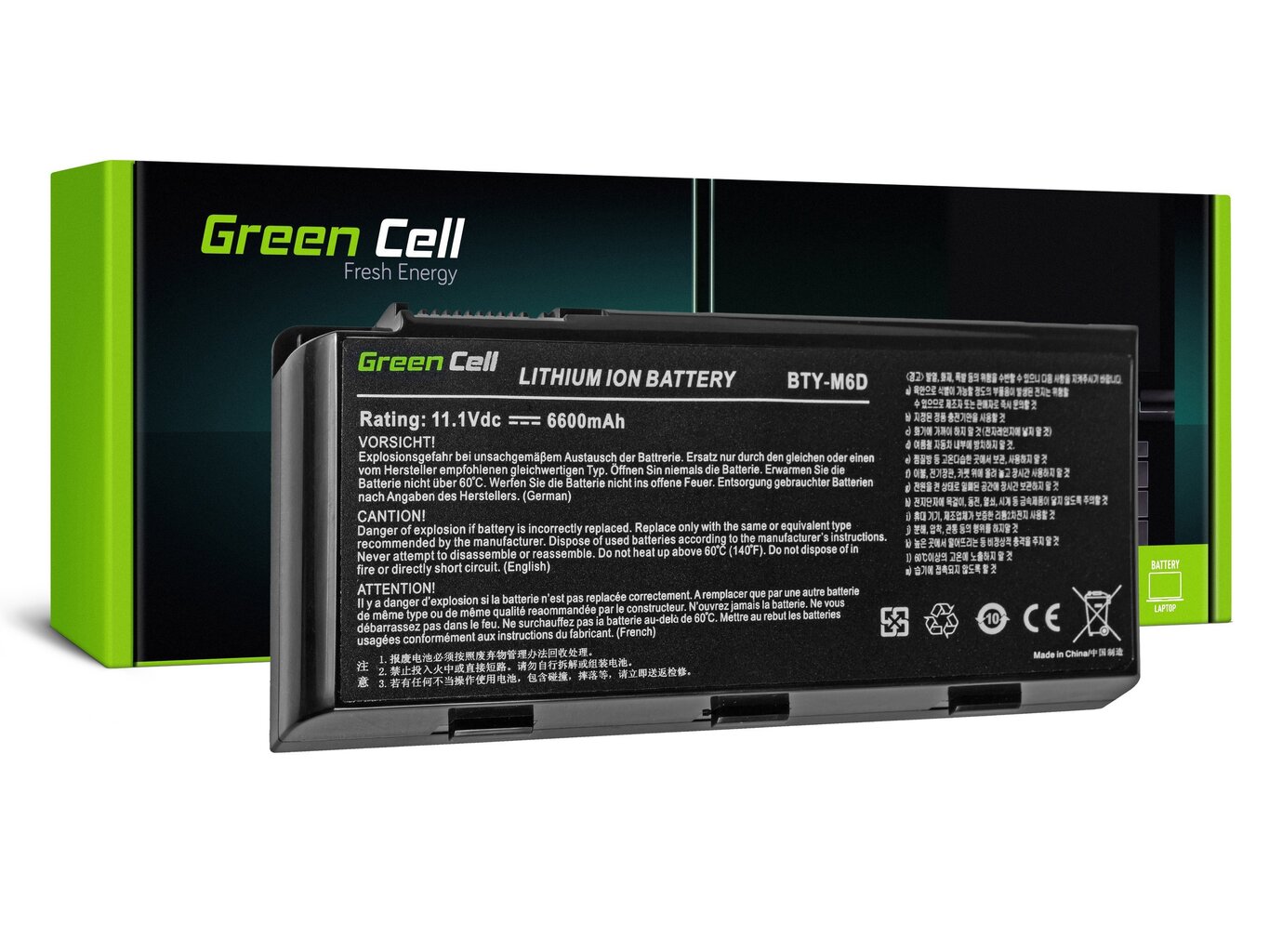 Green Cell Laptop Battery for MSI GT60 GX660 GX780 GT70 Dragon Edition 2 kaina ir informacija | Akumuliatoriai nešiojamiems kompiuteriams | pigu.lt