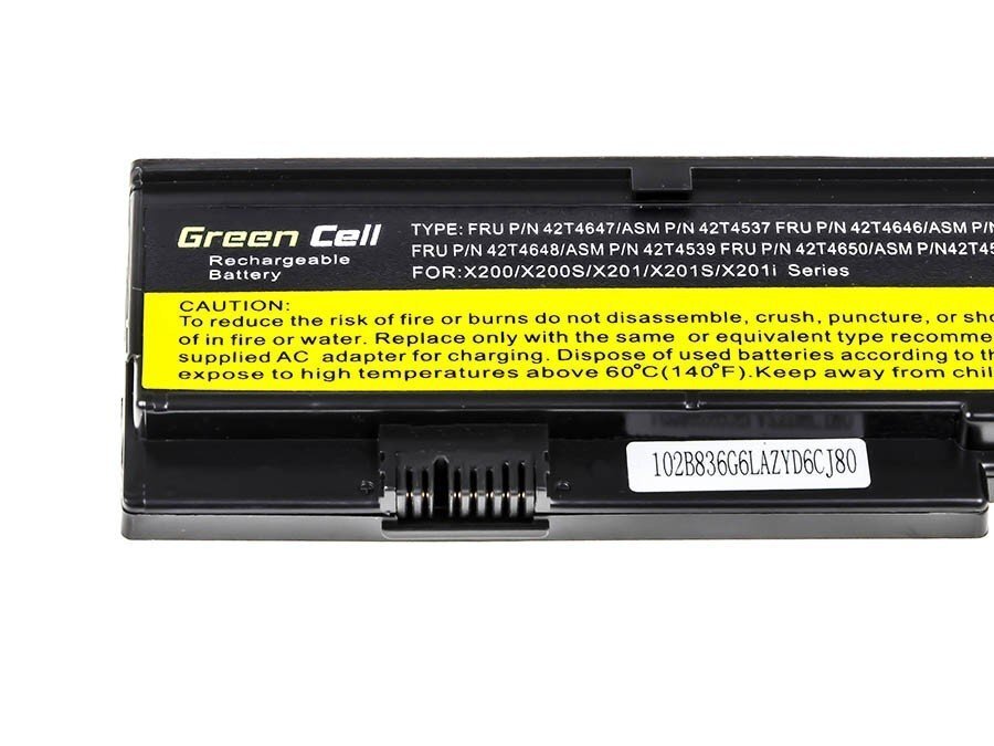 Green Cell Laptop Battery for IBM Lenovo ThinkPad X200 X201 X201i kaina ir informacija | Akumuliatoriai nešiojamiems kompiuteriams | pigu.lt