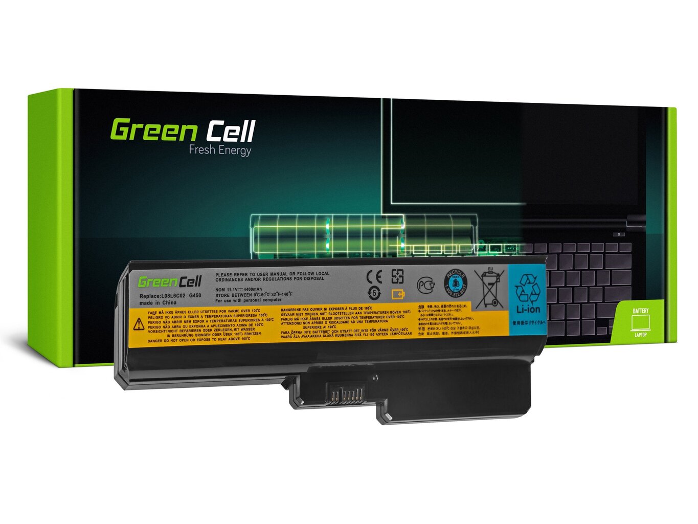 Green Cell Laptop Battery for IBM Lenovo B550 G530 G550 G555 N500 цена и информация | Akumuliatoriai nešiojamiems kompiuteriams | pigu.lt