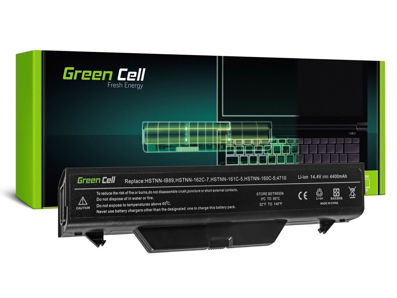 Green Cell Laptop Battery for HSTNN-IB89 HSTNN-IB88 HP ProBook 4510 4511S 4515 4710 4720 kaina ir informacija | Akumuliatoriai nešiojamiems kompiuteriams | pigu.lt