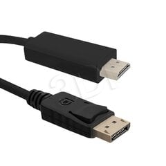 Qoltec HDMI/DisplayPort, 2 m kaina ir informacija | Kabeliai ir laidai | pigu.lt