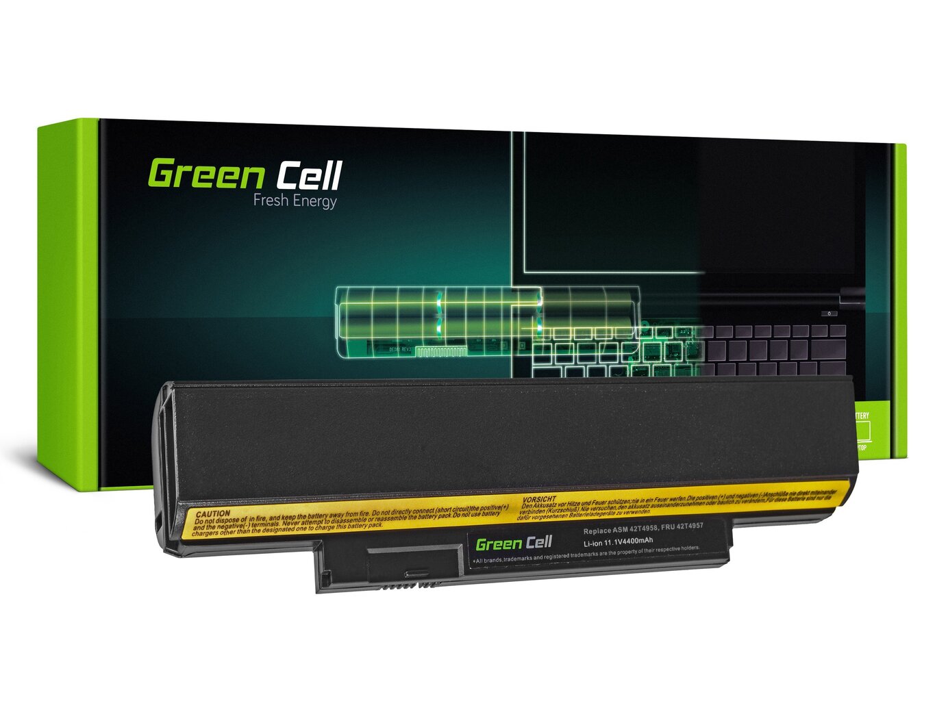 Green Cell Laptop Battery for Lenovo ThinkPad L330 X121e X131e X140e, ThinkPad Edge E120 E125 E130 E135 E320 kaina ir informacija | Akumuliatoriai nešiojamiems kompiuteriams | pigu.lt