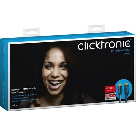 Clicktronic, HDMI, 10 m kaina ir informacija | Kabeliai ir laidai | pigu.lt