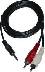 Jack 3.5мм - RCA (Cinch) x2 1.5м цена и информация | Кабели и провода | pigu.lt