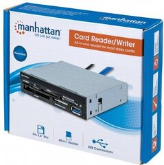 Устройство считывания карт памяти Manhattan 48-in-1, USB 3.0, внутреннее, 3,5" цена и информация | Адаптеры, USB-разветвители | pigu.lt