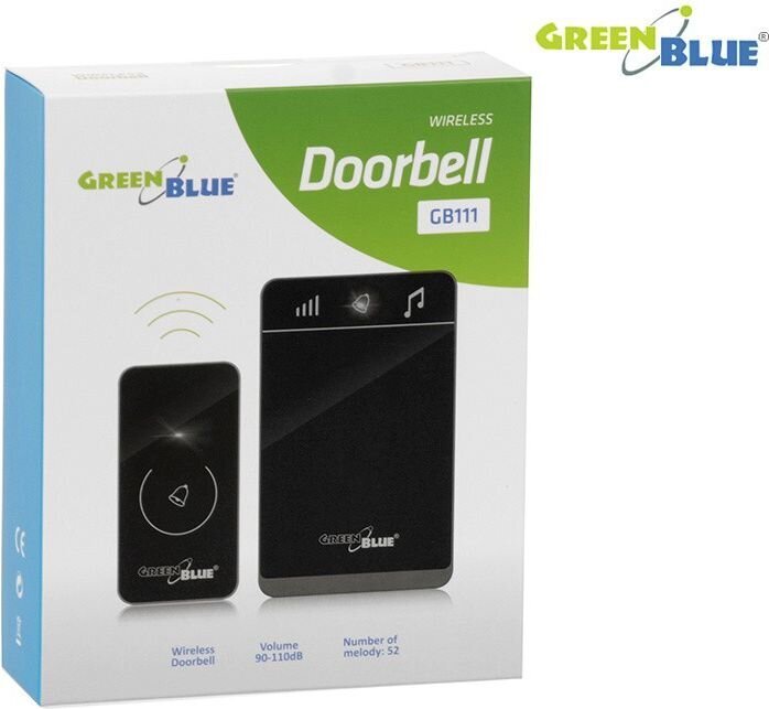 Belaidis durų skambutis/siųstuvas Green blue kaina ir informacija | Durų skambučiai, akutės | pigu.lt