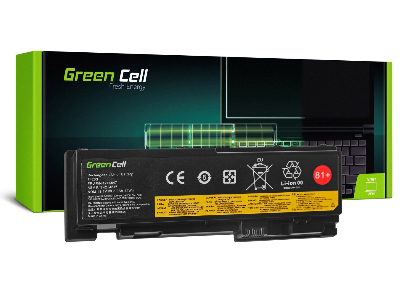 Green Cell Battery for Lenovo ThinkPad T420s T420si цена и информация | Akumuliatoriai nešiojamiems kompiuteriams | pigu.lt