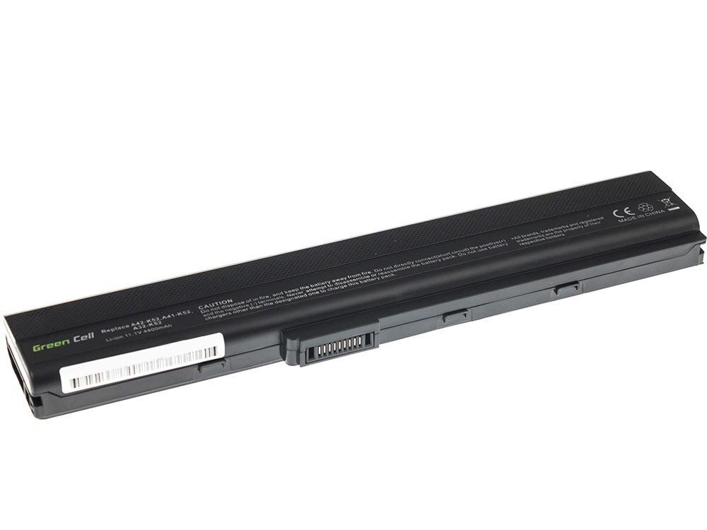 Green Cell Laptop Battery for Asus K52 K52J K52F K52JC K52JR цена и информация | Akumuliatoriai nešiojamiems kompiuteriams | pigu.lt