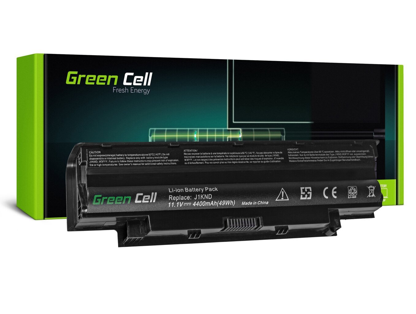 Green Cell Laptop Battery for Dell Inspiron 15 N5010 15R N5010 N5010 N5110 14R N5110 3550 Vostro 3550 цена и информация | Akumuliatoriai nešiojamiems kompiuteriams | pigu.lt