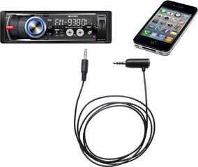аудио кабель громкой связи, разъем (3,5 мм) м 4-полюсный - разъем (3,5 мм) м, 1,2 м, стерео, черный, для iphone/ipad 38588 цена и информация | Кабели и провода | pigu.lt