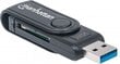 Atminties kortelių skaitytuvas Manhattan 24-in-1 SD/MicroSD /MMC USB 3.0 kaina ir informacija | Adapteriai, USB šakotuvai | pigu.lt