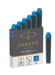 Ilgos rašalo kapsulės Parker Quink, mėlynos, 5 vnt. kaina ir informacija | Rašymo priemonės | pigu.lt