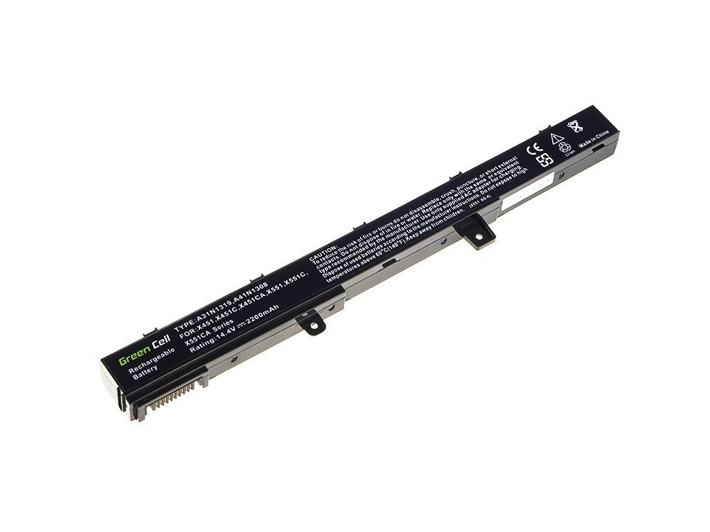 Green Cell Laptop Battery for R508 R556LD R509 X551 X551C X551M X551CA X551MA X551MAV цена и информация | Akumuliatoriai nešiojamiems kompiuteriams | pigu.lt