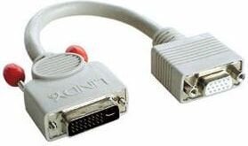 Lindy DVI/VGA, 0,2 м цена и информация | Адаптеры, USB-разветвители | pigu.lt
