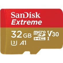 Atminties kortelė Saugi skaitmeninė „micro Extreme Action“ kamera 32 GB 100 MB / s A1 / 10 klasė / V30 / UHS-I / U3 kaina