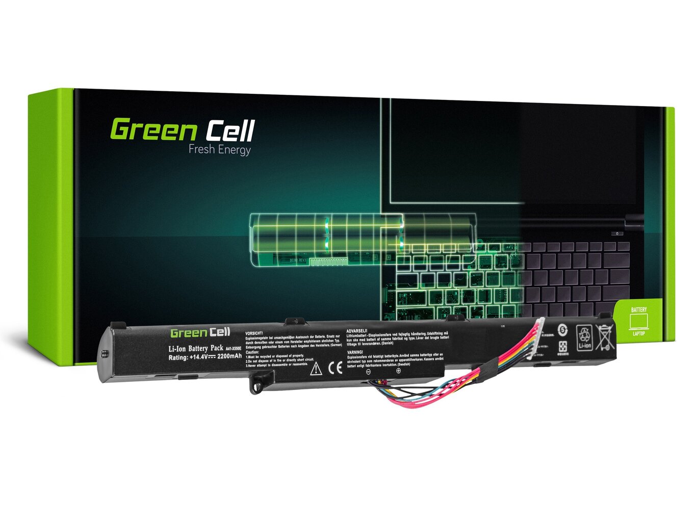 Green Cell Laptop Battery for Asus F550 F750 K550 K750 R510 R750 X550 X750 kaina ir informacija | Akumuliatoriai nešiojamiems kompiuteriams | pigu.lt